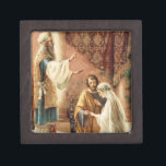 Mary Joseph Bride Groom Wedding katholiek Premium Bewaar Doosje<br><div class="desc">Dit is een prachtig afbeelding van de priester die het huwelijk met een verloedering van St. Joseph en de Maagd Maria zonder zegen geeft.</div>