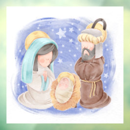 Mary, Joseph en Baby Jesus Raamsticker