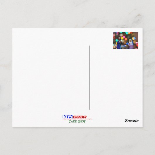 Mary, Joseph en Baby Jezus, Nativiteit, bokeh, lic Briefkaart (Achterkant)