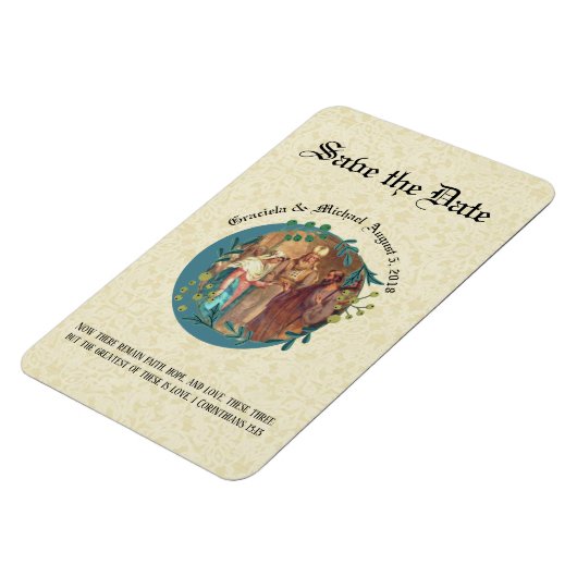 Mary Joseph Katholiek SAVE THE DATE Bruiloft Magneet (Linkerzijde)