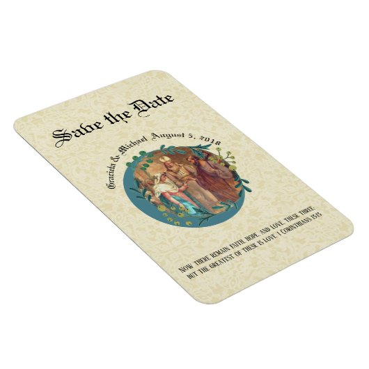 Mary Joseph Katholiek SAVE THE DATE Bruiloft Magneet (Rechterzijde)