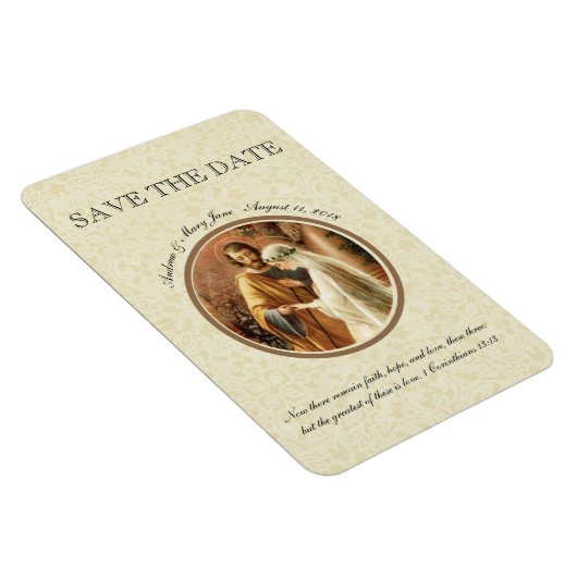 Mary Joseph Katholiek SAVE THE DATE Bruiloft Magneet (Rechterzijde)