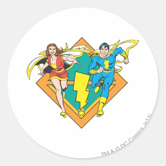 Mary & Junior Run Ronde Sticker (Voorkant)