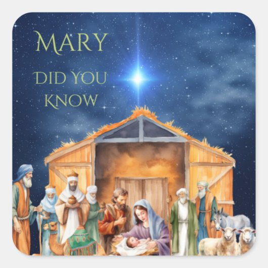 Mary, kende je Kerst sticker (Voorkant)