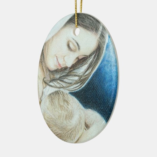 Mary kende je kerstversiering keramisch ornament (Links)