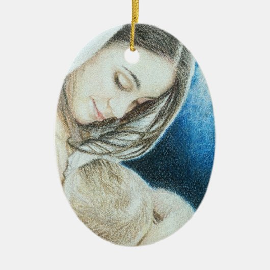 Mary kende je kerstversiering keramisch ornament (Voorkant)