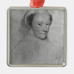 Mary, koningin der Schotten in witte rouw, 1560 Metalen Ornament