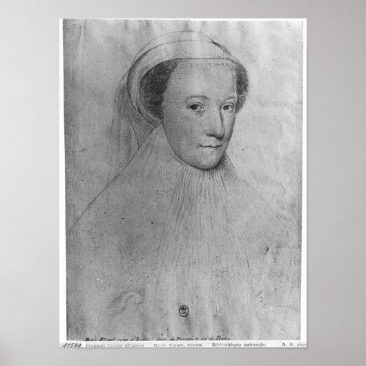 Mary, koningin der Schotten in witte rouw, 1560 Poster (Voorkant)