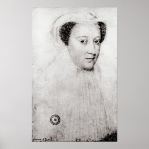 Mary, koningin der Schotten in witte rouw, 1560 Poster