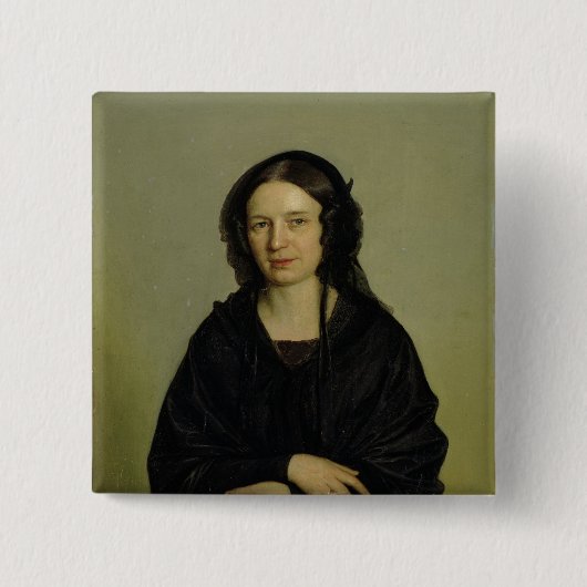 Mary Kramer , 1845 Vierkante Button 5,1 Cm (Voorkant)