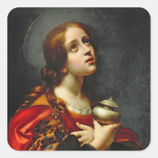 Mary Magdalene, 1660-70 (olie op doek) Vierkante Sticker (Voorkant)