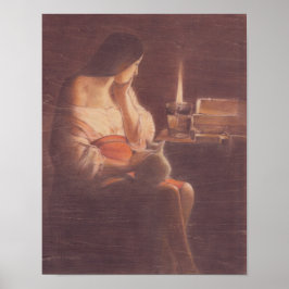 Mary Magdalene and the cat Georges de La Tour Poster