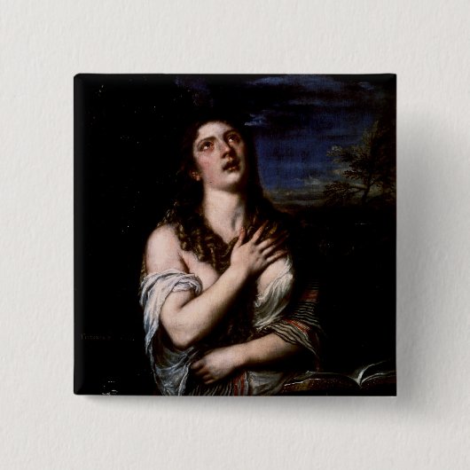 Mary Magdalene, c.1561 Vierkante Button 5,1 Cm (Voorkant)