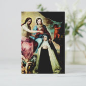 Mary Magdalene de Pazzi door Pedro de Moya Bedankkaart (Staand voorkant)