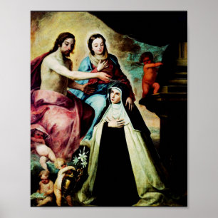 Mary Magdalene de Pazzi door Pedro de Moya Poster