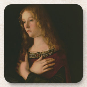 Mary Magdalene, detail van de Maagd en Kind w Bier Onderzetter