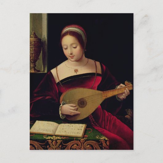Mary Magdalene die de Lute speelt Briefkaart (Voorkant)