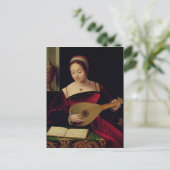 Mary Magdalene die de Lute speelt Briefkaart (Staand voorkant)