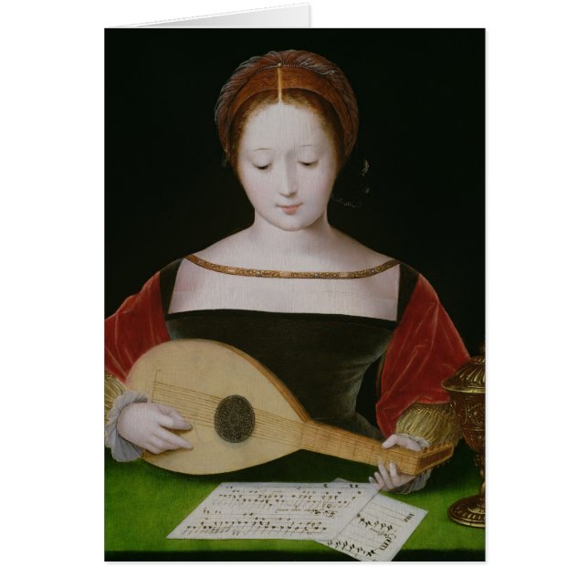 Mary Magdalene die een Lute speelt (Voorkant)