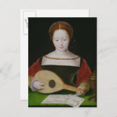 Mary Magdalene die een Lute speelt Briefkaart (Voorkant / Achterkant)