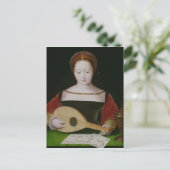 Mary Magdalene die een Lute speelt Briefkaart (Staand voorkant)