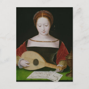 Mary Magdalene die een Lute speelt Briefkaart
