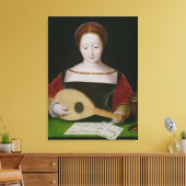 Mary Magdalene die een Lute speelt Canvas Afdruk (Insitu (Woonkamer))