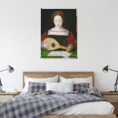Mary Magdalene die een Lute speelt Canvas Afdruk (Insitu (Slaapkamer))