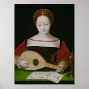 Mary Magdalene die een Lute speelt Poster
