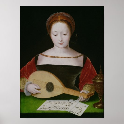 Mary Magdalene die een Lute speelt Poster (Voorkant)