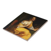 Mary Magdalene (door Artemisia Gentileschi) Tegeltje (Zijkant)