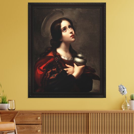 Mary Magdalene door Carlo Dolci Canvas Afdruk (Insitu (Woonkamer))