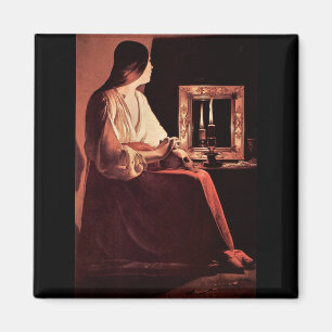 Mary Magdalene door Georges de La Tour Magneet