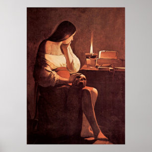 Mary Magdalene door Georges de La Tour Poster