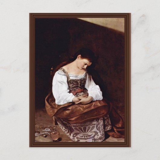 Mary Magdalene door Michelangelo Merisi da Caravag Briefkaart (Voorkant)