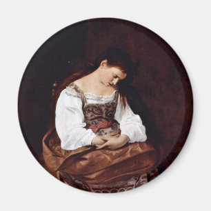 Mary Magdalene door Michelangelo Merisi da Caravag Magneet