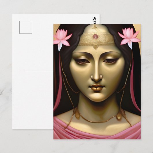 Mary Magdalene Gold en Pink Briefkaart (Voorkant / Achterkant)