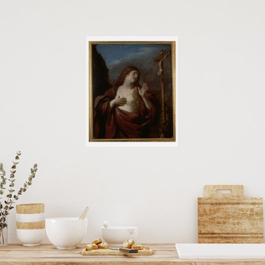 Mary Magdalene in Penitence (olie op canvas) 2 Poster (Keuken)