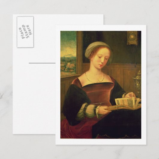 Mary Magdalene Reading (olie op het paneel) Briefkaart (Voorkant / Achterkant)