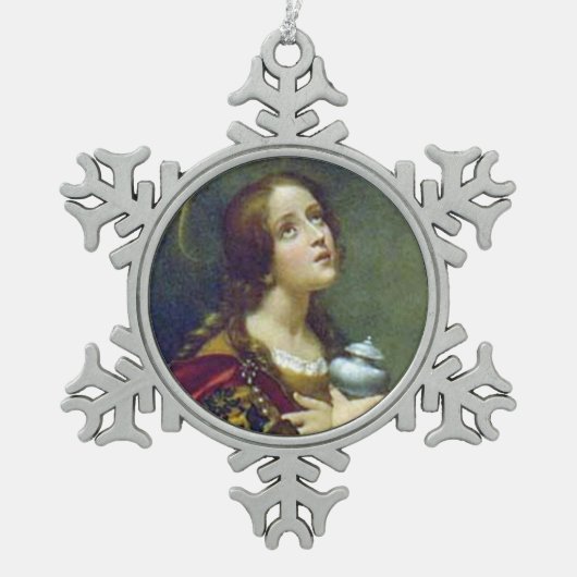 MARY MAGDALENE TIN SNEEUWVLOK ORNAMENT (Voorkant)