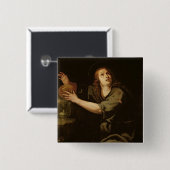 Mary Magdalene Vierkante Button 5,1 Cm (Voorkant /achterkant)