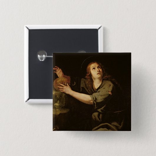 Mary Magdalene Vierkante Button 5,1 Cm (Voorkant /achterkant)