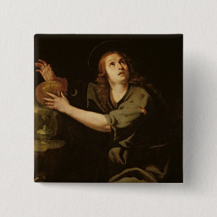 Mary Magdalene Vierkante Button 5,1 Cm