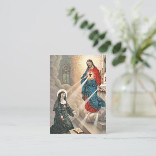 Mary Margaret Alacoque Rooms-Katholieke Kaart Plaatskaartje (Staand voorkant)