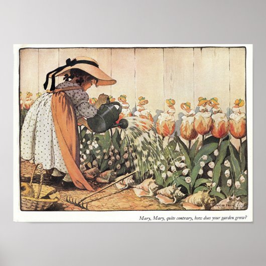 Mary, Mary, Quary Nursery Rhyme Print (Voorkant)