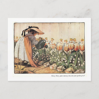 Mary, Mary, Quite Contrary Nursery Rhyme Briefkaar Briefkaart