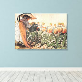 Mary, Mary, Quite Contrary Nursery Rhyme Canvas Afdruk (Insitu (Houten vloer))