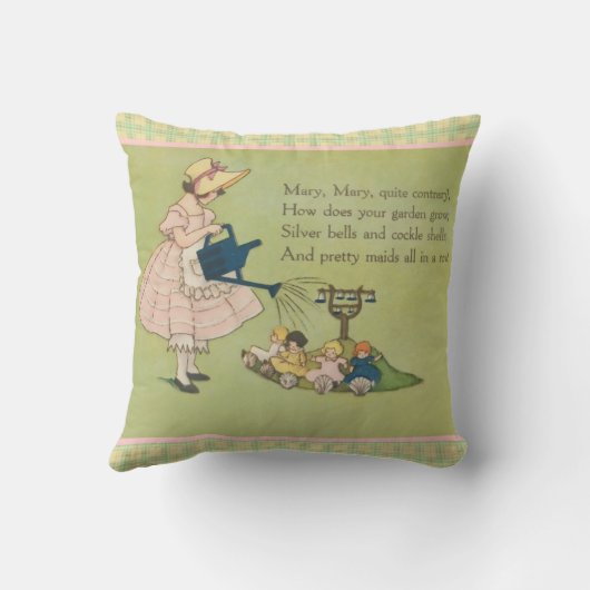 Mary Mary Quite Contrary Nursery Rhyme Kussen (Achterkant)