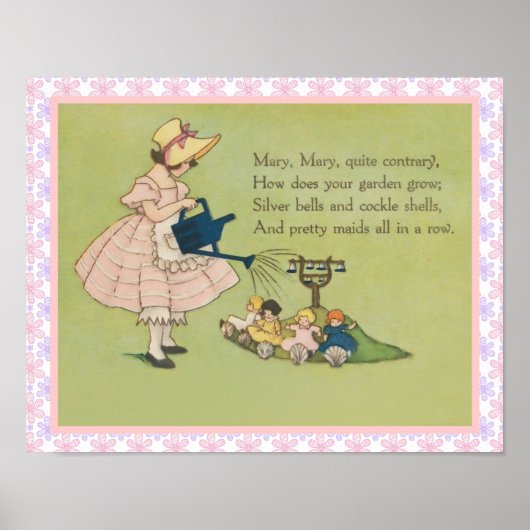 Mary Mary Quite Contrary Nursery Rhyme Poster (Voorkant)