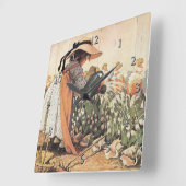 Mary, Mary, Quite Contrary Nursery Rhyme Vierkante Klok (Hoek)